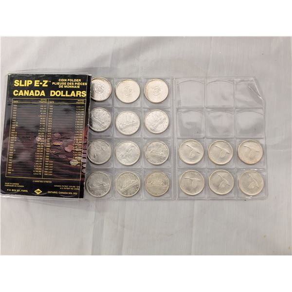 Lot of 18 Canada Silver Dollars $1 1964-1967