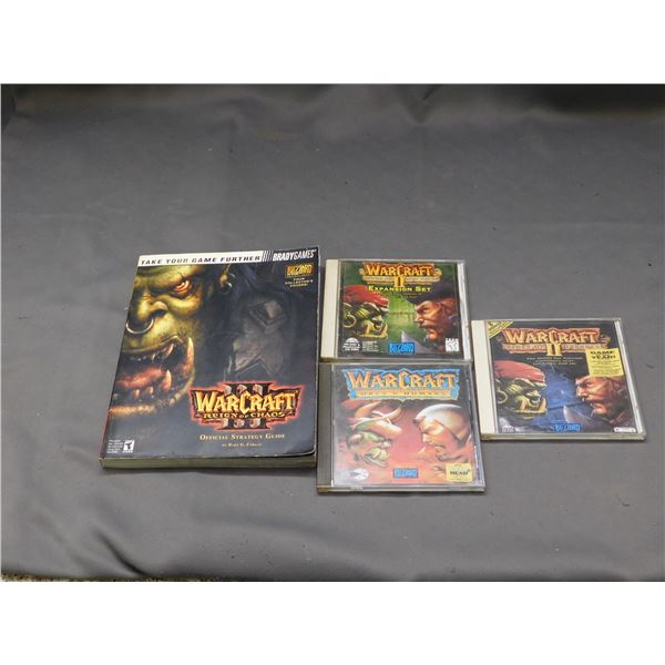 Lot of 4 World of Warcraft Reugb if Chaos Strategy Guide & 3 CD-ROM Disks