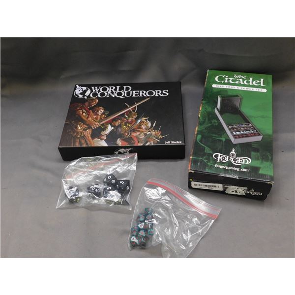 Lot of The Citadel Dice Tray & Tower Set Tabletop RPG, World Conquerors Game NEW, Dice