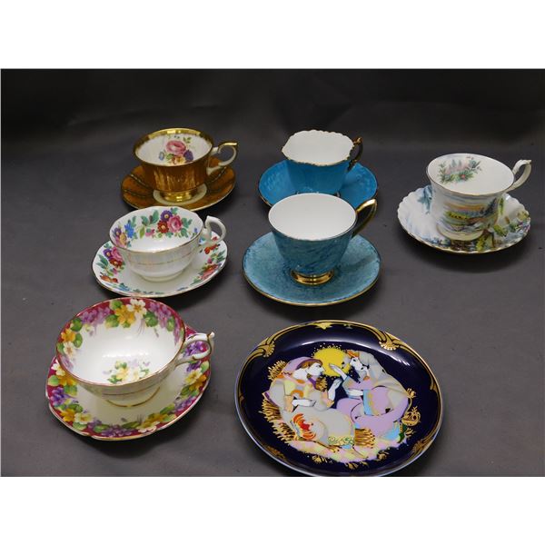 Lot of 5 Vintage Cups and Saucers, Paragon, Royal Albert, Aynsley, etc