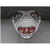 Image 4 : Vintage Crystal Ruby Glass Footed Candy Dish 9.5" tall