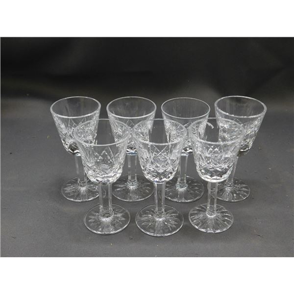 Lot of 7 Waterford Crystal Dessert Wine Glasses