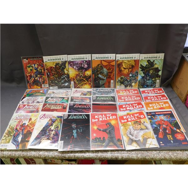 Lot of 30 Comic Books Avengers, Ultimate Avengers, Kill or Be Killed, The Punisher, etc