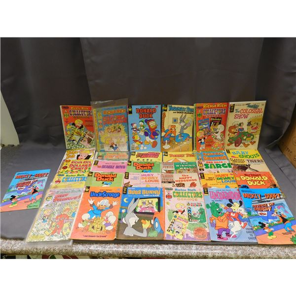 Lot of 31 Vintage Comics Classics, Gold Key Disney Looney Tunes, Richie Rich, Whitman, Etc