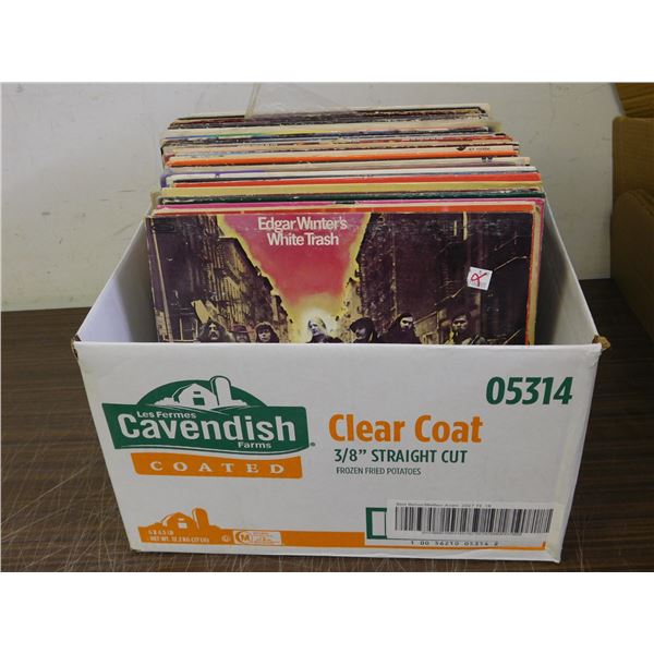 Box of 61 Vinyl Records LPs Assorted
