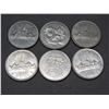 Image 1 : Lot of 6 Canadian Silver Dollars 1968 and Up