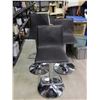 Image 1 : Lot of 3 Modern Vinyl Bar Stools *some wear*