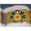 Image 2 : Pair of Indigenous Leather & Fur Mittens Gauntlets with Beaded Detailing