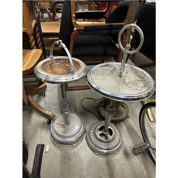 Pair of Metal Ash Trays Floor Standing (as is)
