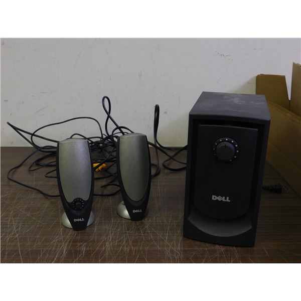 Dell Computer Speaker System Subwoofer and 2 Small Speakers