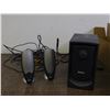 Image 1 : Dell Computer Speaker System Subwoofer and 2 Small Speakers