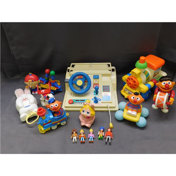 Lot of Vintage Sesame Street Kids Toys Rubber Toys Illco, TOMY, Cheerios, Playskool, Playmobil