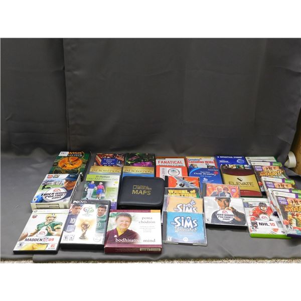 Lot of Assorted DVDs, PC Games, CD Roms, Xbox 360 Games