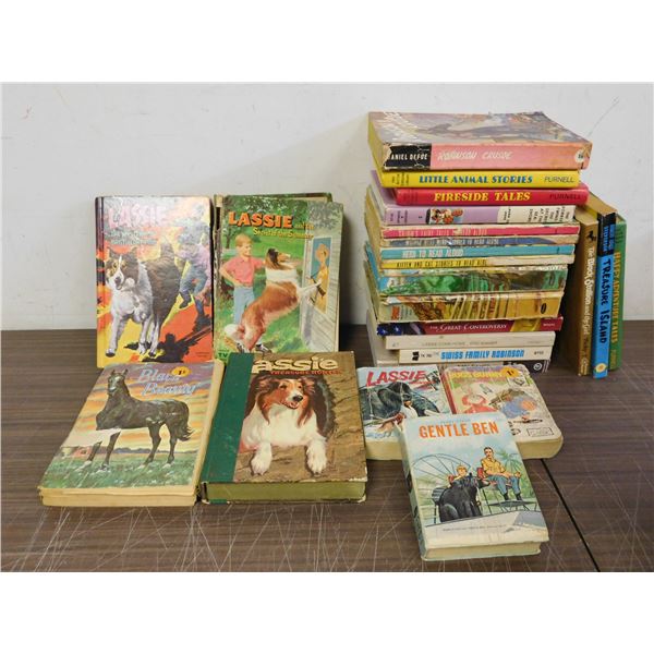 Lot of Vintage Books Lassie, Sunshine Library, Wonder Books, Storybooks Childrens Etc
