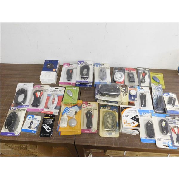 Large Bundle of Cables, Adaptors, Audio Video etc NOS