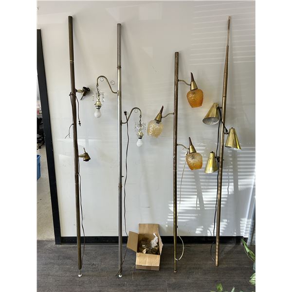 Lot of 4 Pole Lamps (for parts / restoration)
