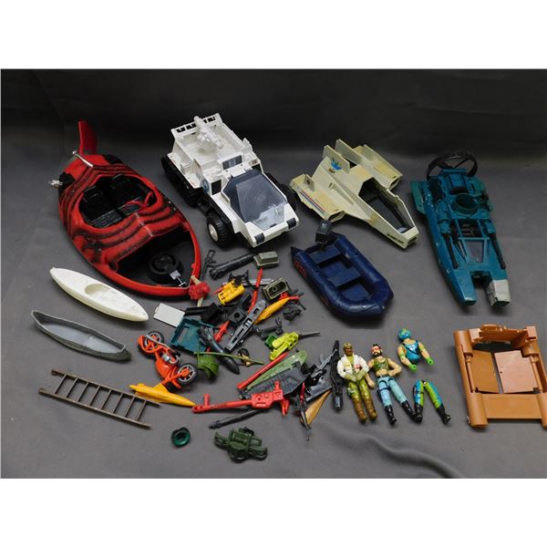 Lot of 1980s Vintage GI Joe Figures, Accessories, Vehicles, etc