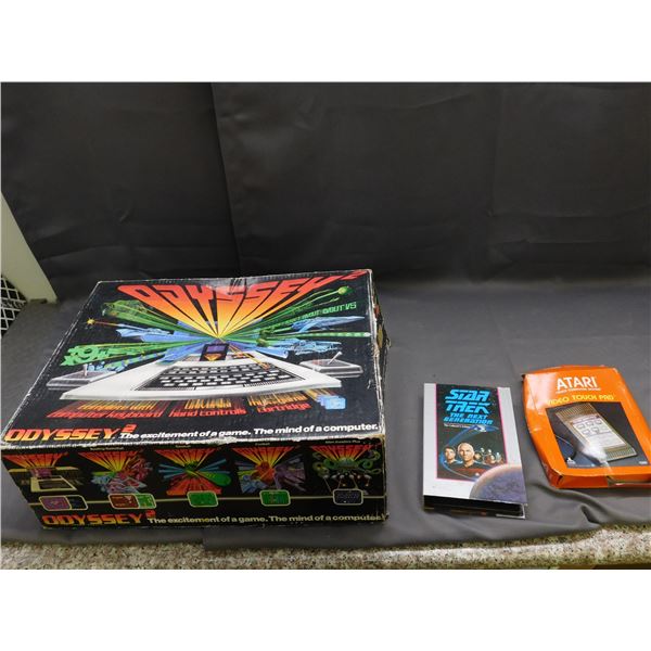 Odyssey 2 Vintage Video Game Console in Box, Atari Game and Star Trek VHS