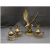Image 1 : Lot of 4pcs Brass Incense Dishes / Diffusers and Bird Desktop Decoration
