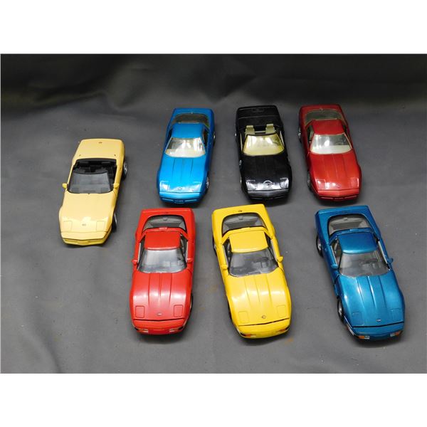 Lot of 7 1:24 Corvettes Majorette, Red Box, Franklin Mint Die Cast Collectible Cars