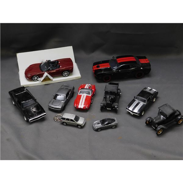 Lot of 10 Die Cast & Plastic Cars Various Styles and Sizes