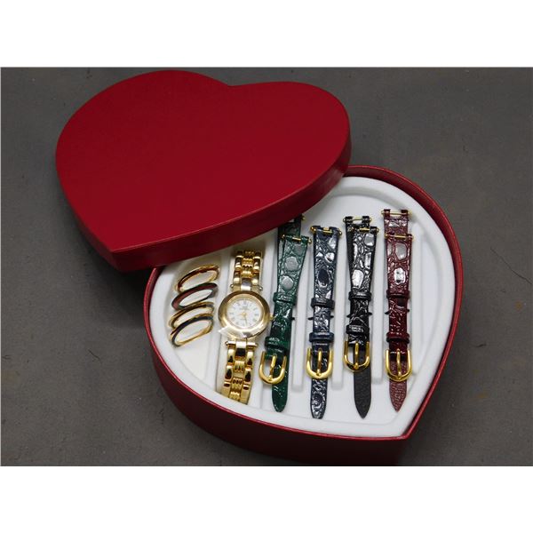 NEW Eminence Watch with Straps and Colored Face Plates Gift Set Quartz