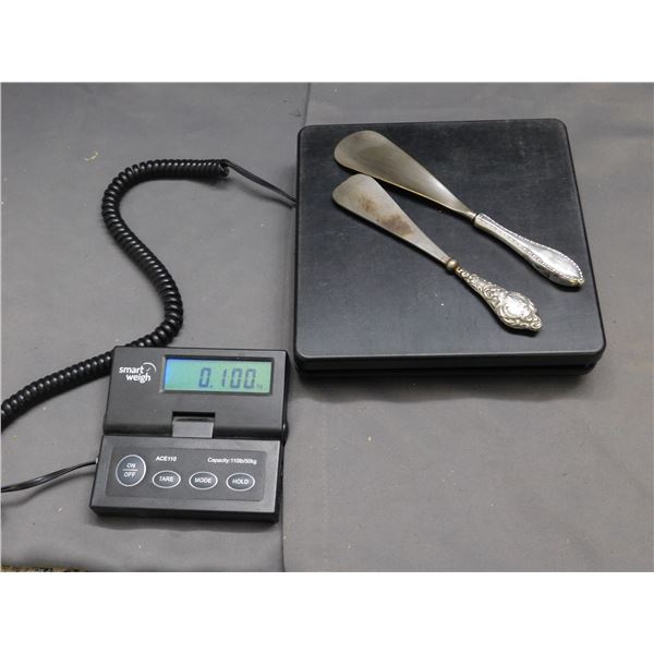 2 Victorian Sterling Handle Shoe Horns