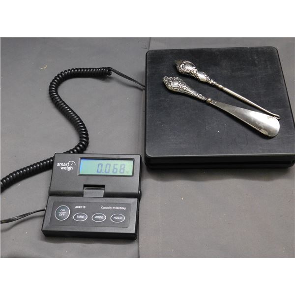 Victorian Sterling Silver Handles Button Hook & Shoe Horn