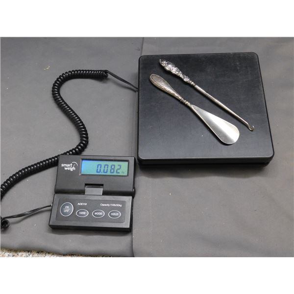 Victorian Sterling Silver Handles Button Hook & Shoe Horn