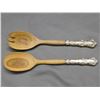 Image 1 : Birks Sterling Handle Wooden Salad Serving Set Made in France