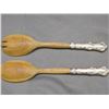 Image 4 : Birks Sterling Handle Wooden Salad Serving Set Made in France