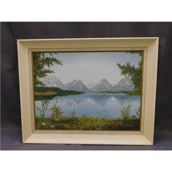 Framed Original Landscape Painting Artist Signed and Dated 1957