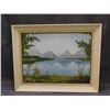 Image 1 : Framed Original Landscape Painting Artist Signed and Dated 1957