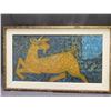 Image 1 : Framed Original Painting Unicorn Goat