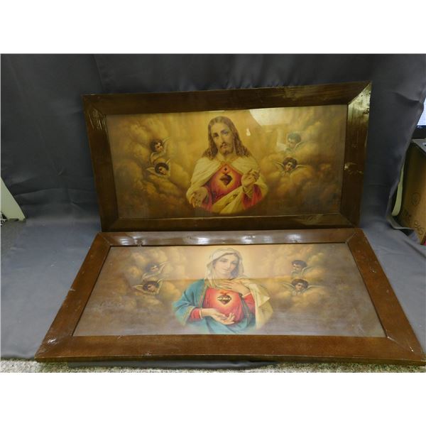 Jesus and Mother Mary Framed Religious Wall Art