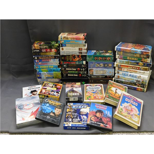 Lot of VHS Tapes Disney, Action, SEALED Titanic, Etc