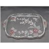 Image 1 : Mikasa Toska Crystal Cherry Blossom Serving Tray Pink and Frosted Crystal Glass