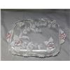 Image 7 : Mikasa Toska Crystal Cherry Blossom Serving Tray Pink and Frosted Crystal Glass