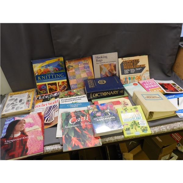 Lot of Assorted Books for Crafting, Crochet, Rug Making, Gardening, etc