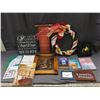 Image 1 : Lot of Assorted Books, Wall Decor, Wreath, etc