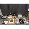 Image 1 : Lot of Assorted Household Trinket Trays, Picture Frames, Crystal Tasting Series Cups, Coasters, etc