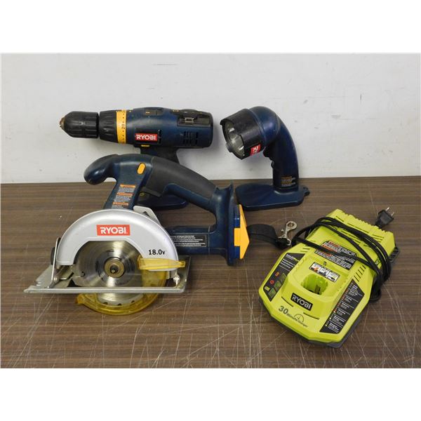 Lot of 4 Ryobi Power Hand Tools (no batteries) P206, P700, P501 and Charging Dock
