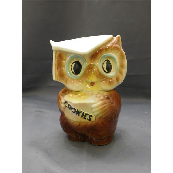 Vintage American Bisque Owl Cookie Jar circa 1950s