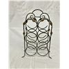 Image 1 : 6 Bottle Wine Rack Metal with Gold Tone Leaf