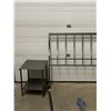 Image 2 : Modern Metal Industrial Grey Bed Frame with Headboard and Footboard, Rails, Cross Beams, Night Stand