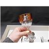 Image 2 : Vintage Glass Wine Decanter with 6 Glasses, Orange Band Grape Embossing Detail