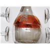 Image 3 : Vintage Glass Wine Decanter with 6 Glasses, Orange Band Grape Embossing Detail