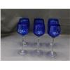 Image 1 : Lot of 6 Cobalt Blue Wine Glasses