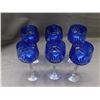 Image 2 : Lot of 6 Cobalt Blue Wine Glasses