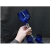 Image 3 : Lot of 6 Cobalt Blue Wine Glasses